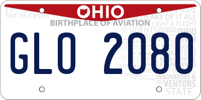 OH license plate GLO2080