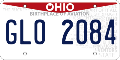 OH license plate GLO2084