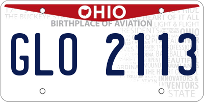 OH license plate GLO2113