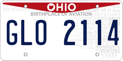 OH license plate GLO2114
