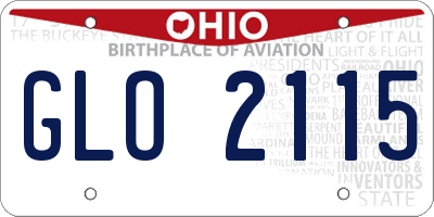 OH license plate GLO2115