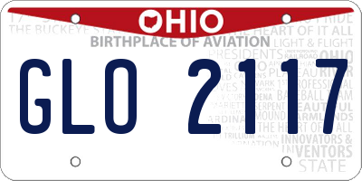 OH license plate GLO2117