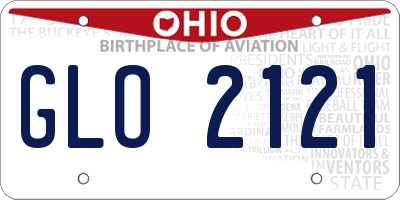 OH license plate GLO2121