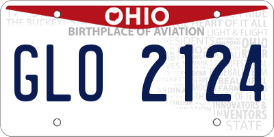 OH license plate GLO2124