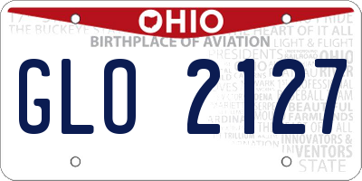 OH license plate GLO2127