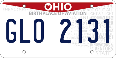 OH license plate GLO2131