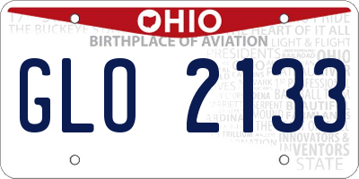 OH license plate GLO2133