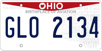 OH license plate GLO2134
