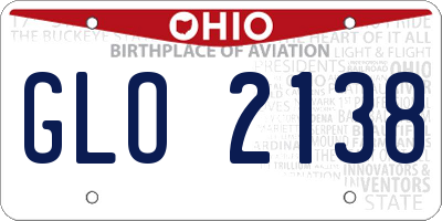 OH license plate GLO2138