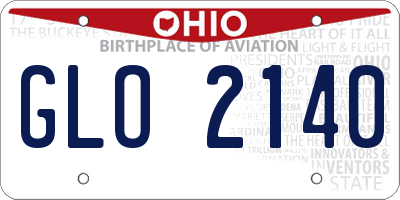 OH license plate GLO2140