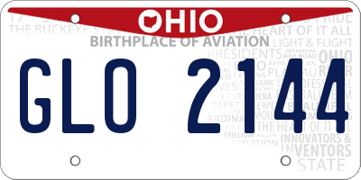 OH license plate GLO2144