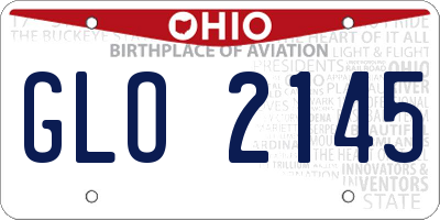 OH license plate GLO2145