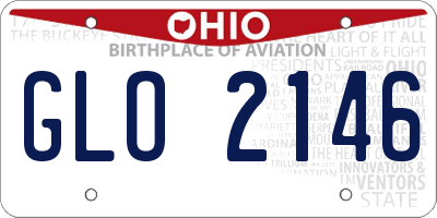 OH license plate GLO2146