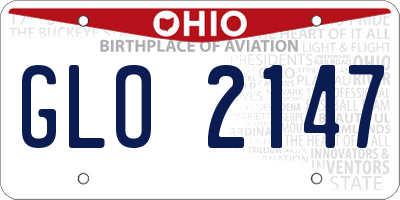 OH license plate GLO2147