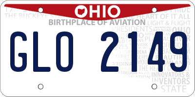 OH license plate GLO2149