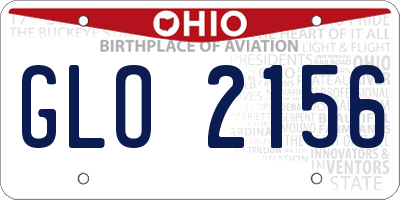 OH license plate GLO2156