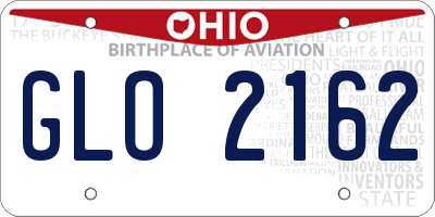 OH license plate GLO2162