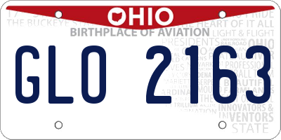 OH license plate GLO2163