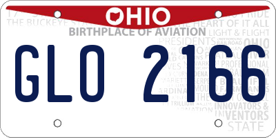 OH license plate GLO2166