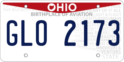 OH license plate GLO2173