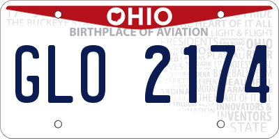 OH license plate GLO2174