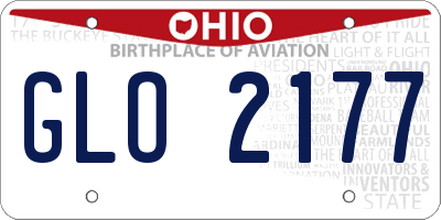 OH license plate GLO2177