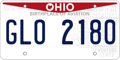 OH license plate GLO2180