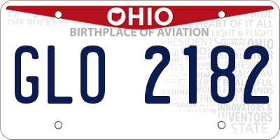 OH license plate GLO2182