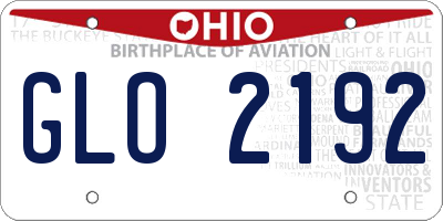 OH license plate GLO2192