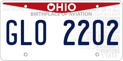 OH license plate GLO2202