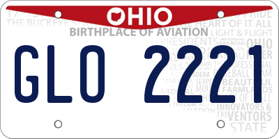 OH license plate GLO2221