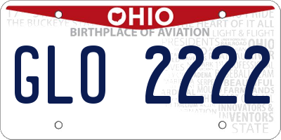 OH license plate GLO2222