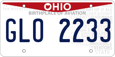 OH license plate GLO2233