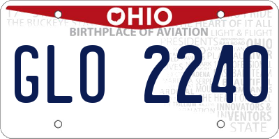 OH license plate GLO2240