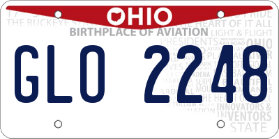 OH license plate GLO2248