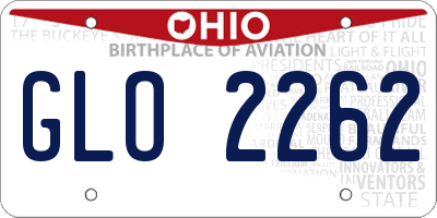 OH license plate GLO2262