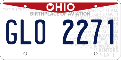 OH license plate GLO2271