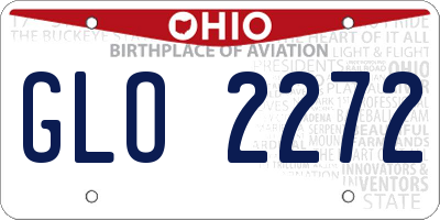 OH license plate GLO2272