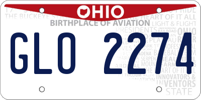 OH license plate GLO2274