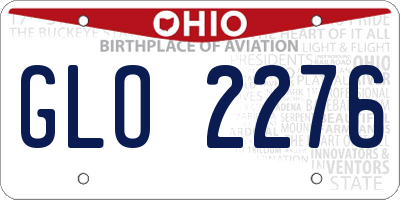 OH license plate GLO2276