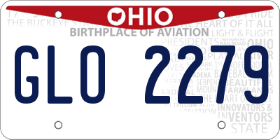 OH license plate GLO2279