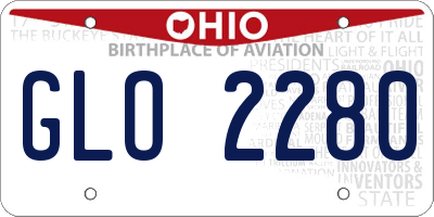 OH license plate GLO2280