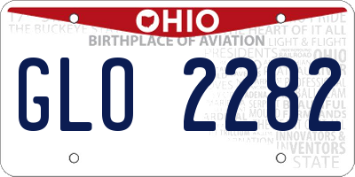 OH license plate GLO2282