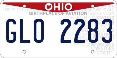OH license plate GLO2283