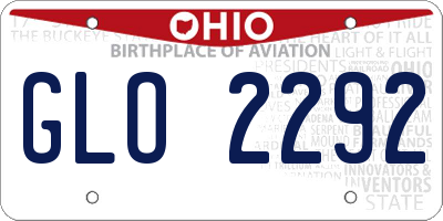OH license plate GLO2292