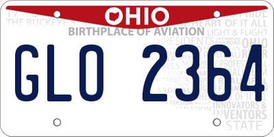 OH license plate GLO2364