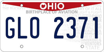 OH license plate GLO2371
