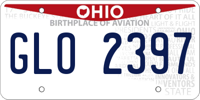 OH license plate GLO2397