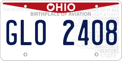 OH license plate GLO2408