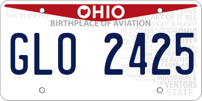 OH license plate GLO2425